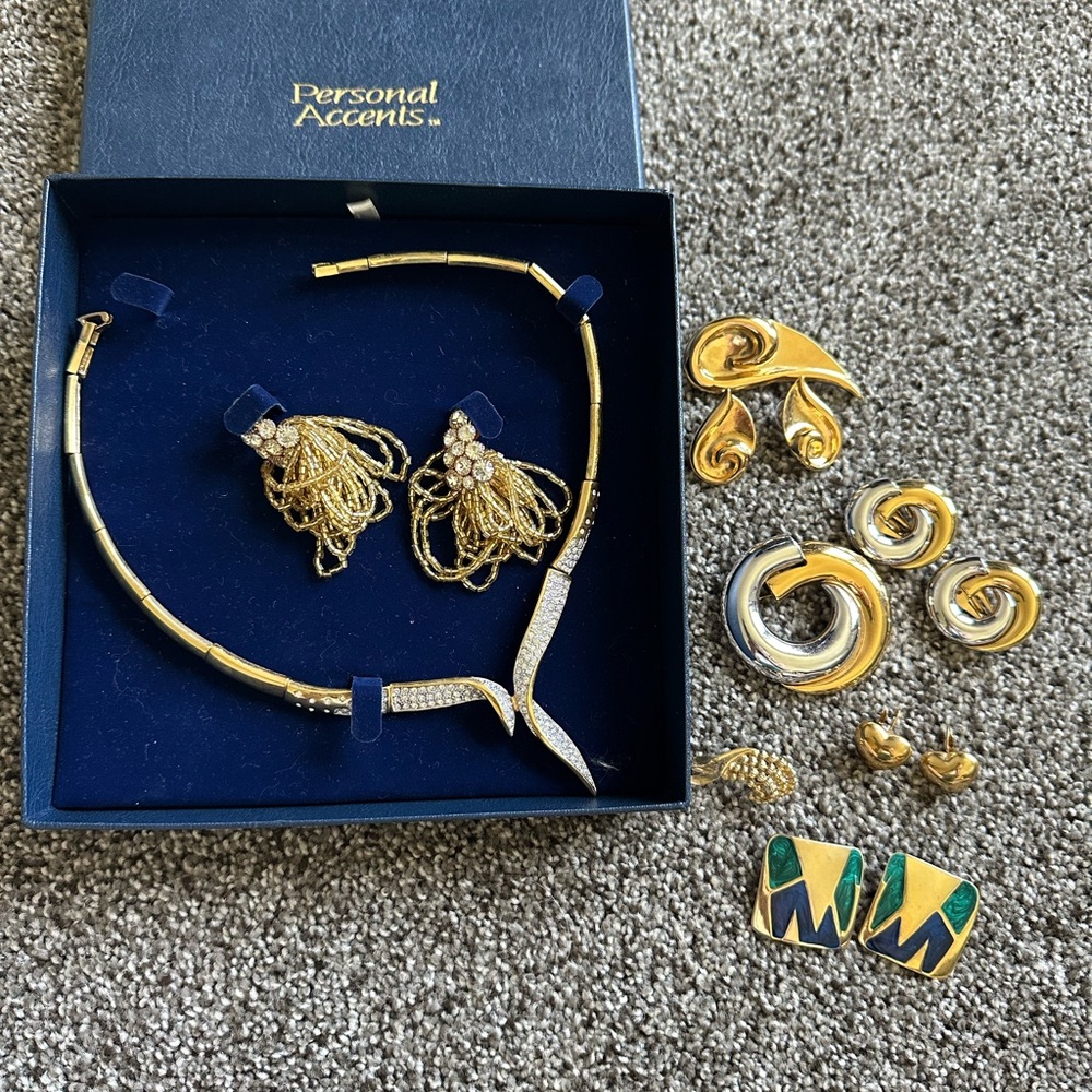 Vintage Gold Costume Jewelry Set